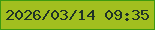 文字の大きさ：4、枠の色：3d9a0f、背景の色：a1bf1f、文字の色：203327 無料ブログパーツのブログ時計