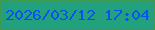 文字の大きさ：2、枠の色：3d9a4e、背景の色：23a17e、文字の色：0753ed 無料ブログパーツのブログ時計