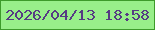 文字の大きさ：1、枠の色：3d9b2b、背景の色：98ef8a、文字の色：563b83 無料ブログパーツのブログ時計