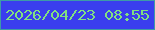 文字の大きさ：3、枠の色：3d9ba7、背景の色：3a3eee、文字の色：81e181 無料ブログパーツのブログ時計