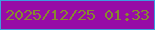 文字の大きさ：5、枠の色：3d9cdf、背景の色：970ca6、文字の色：878a2e 無料ブログパーツのブログ時計