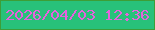 文字の大きさ：2、枠の色：3d9e37、背景の色：28c17a、文字の色：e662dd 無料ブログパーツのブログ時計