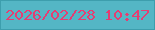 文字の大きさ：5、枠の色：3d9ead、背景の色：54b6c5、文字の色：e53d72 無料ブログパーツのブログ時計