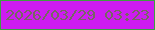 文字の大きさ：2、枠の色：3da041、背景の色：cd1cf1、文字の色：776762 無料ブログパーツのブログ時計