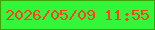 文字の大きさ：3、枠の色：3da309、背景の色：33f53a、文字の色：f7431f 無料ブログパーツのブログ時計