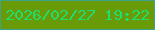 文字の大きさ：4、枠の色：3da48b、背景の色：699b08、文字の色：1edf6d 無料ブログパーツのブログ時計