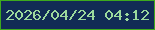 文字の大きさ：2、枠の色：3da91e、背景の色：112b55、文字の色：9cd99d 無料ブログパーツのブログ時計