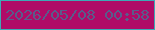文字の大きさ：1、枠の色：3daab6、背景の色：b00b67、文字の色：595c8b 無料ブログパーツのブログ時計