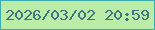 文字の大きさ：4、枠の色：3dacb1、背景の色：bbeda8、文字の色：3e7382 無料ブログパーツのブログ時計