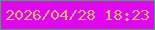 文字の大きさ：1、枠の色：3dad5b、背景の色：e205f0、文字の色：caba67 無料ブログパーツのブログ時計