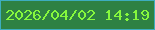 文字の大きさ：3、枠の色：3dadbf、背景の色：2e8143、文字の色：86f83d 無料ブログパーツのブログ時計