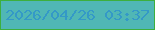 文字の大きさ：2、枠の色：3daf3e、背景の色：50b7b5、文字の色：3499c7 無料ブログパーツのブログ時計