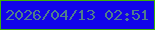 文字の大きさ：5、枠の色：3db106、背景の色：1203ea、文字の色：4f7e8b 無料ブログパーツのブログ時計