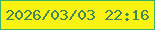 文字の大きさ：5、枠の色：3db16a、背景の色：f9f312、文字の色：3f8658 無料ブログパーツのブログ時計