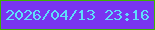 文字の大きさ：2、枠の色：3db201、背景の色：7934f0、文字の色：5edefa 無料ブログパーツのブログ時計