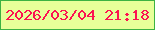 文字の大きさ：2、枠の色：3db242、背景の色：e8ff99、文字の色：fc1351 無料ブログパーツのブログ時計