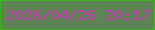 文字の大きさ：2、枠の色：3db320、背景の色：5e8456、文字の色：c937b2 無料ブログパーツのブログ時計