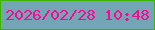 文字の大きさ：2、枠の色：3db400、背景の色：74a5b7、文字の色：f80990 無料ブログパーツのブログ時計