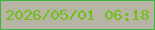 文字の大きさ：5、枠の色：3db43d、背景の色：b7b4a5、文字の色：6fc011 無料ブログパーツのブログ時計