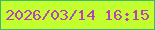 文字の大きさ：5、枠の色：3db76b、背景の色：c3ff2e、文字の色：b842b8 無料ブログパーツのブログ時計