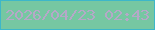 文字の大きさ：4、枠の色：3db7c9、背景の色：76c7a2、文字の色：b5a8c8 無料ブログパーツのブログ時計