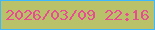文字の大きさ：2、枠の色：3db7fe、背景の色：b9c269、文字の色：e84d91 無料ブログパーツのブログ時計