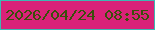 文字の大きさ：4、枠の色：3db8b3、背景の色：d92279、文字の色：384f0b 無料ブログパーツのブログ時計
