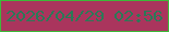 文字の大きさ：5、枠の色：3db939、背景の色：aa355d、文字の色：2b7957 無料ブログパーツのブログ時計