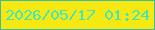 文字の大きさ：2、枠の色：3dbca1、背景の色：f6e911、文字の色：40e7bb 無料ブログパーツのブログ時計