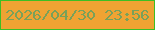 文字の大きさ：4、枠の色：3dbe24、背景の色：efa333、文字の色：79a159 無料ブログパーツのブログ時計