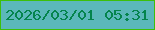 文字の大きさ：3、枠の色：3dbf0a、背景の色：5bb8ba、文字の色：05844d 無料ブログパーツのブログ時計