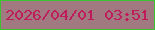 文字の大きさ：4、枠の色：3dc231、背景の色：a17a81、文字の色：be1c5a 無料ブログパーツのブログ時計