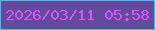 文字の大きさ：5、枠の色：3dc2e8、背景の色：644a9d、文字の色：d656f7 無料ブログパーツのブログ時計
