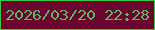 文字の大きさ：2、枠の色：3dc441、背景の色：6b052f、文字の色：5bb861 無料ブログパーツのブログ時計
