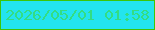文字の大きさ：1、枠の色：3dc507、背景の色：23e4ee、文字の色：33dd83 無料ブログパーツのブログ時計