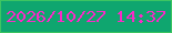 文字の大きさ：1、枠の色：3dc562、背景の色：0fa66f、文字の色：f92ac7 無料ブログパーツのブログ時計