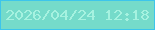 文字の大きさ：5、枠の色：3dc5eb、背景の色：75dbca、文字の色：a6f2e0 無料ブログパーツのブログ時計
