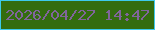 文字の大きさ：3、枠の色：3dc9ed、背景の色：336c0f、文字の色：80659c 無料ブログパーツのブログ時計