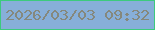 文字の大きさ：3、枠の色：3dca7e、背景の色：87afd9、文字の色：85887d 無料ブログパーツのブログ時計