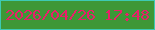 文字の大きさ：2、枠の色：3dcab4、背景の色：3e9737、文字の色：e9206a 無料ブログパーツのブログ時計