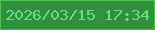 文字の大きさ：2、枠の色：3dcc40、背景の色：328f3d、文字の色：5fdf7e 無料ブログパーツのブログ時計