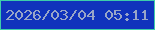 文字の大きさ：2、枠の色：3dccaa、背景の色：1032bc、文字の色：98a5c8 無料ブログパーツのブログ時計