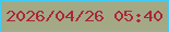 文字の大きさ：1、枠の色：3dccf9、背景の色：a4a985、文字の色：ab253a 無料ブログパーツのブログ時計