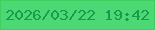 文字の大きさ：3、枠の色：3dd05e、背景の色：4cd975、文字の色：189b4b 無料ブログパーツのブログ時計
