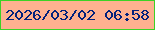 文字の大きさ：1、枠の色：3dd126、背景の色：feb190、文字の色：02217c 無料ブログパーツのブログ時計