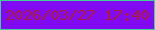 文字の大きさ：2、枠の色：3dd195、背景の色：810af3、文字の色：ac1c3f 無料ブログパーツのブログ時計