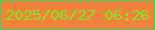 文字の大きさ：4、枠の色：3dd25e、背景の色：f0823c、文字の色：82e723 無料ブログパーツのブログ時計