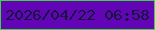 文字の大きさ：5、枠の色：3dd73b、背景の色：6305b6、文字の色：13163d 無料ブログパーツのブログ時計