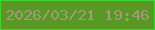 文字の大きさ：2、枠の色：3dd829、背景の色：599824、文字の色：a09c79 無料ブログパーツのブログ時計