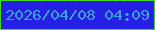 文字の大きさ：5、枠の色：3dda1f、背景の色：2520e3、文字の色：3ba2ef 無料ブログパーツのブログ時計